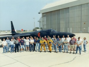 The author - suited in yellow on the left.